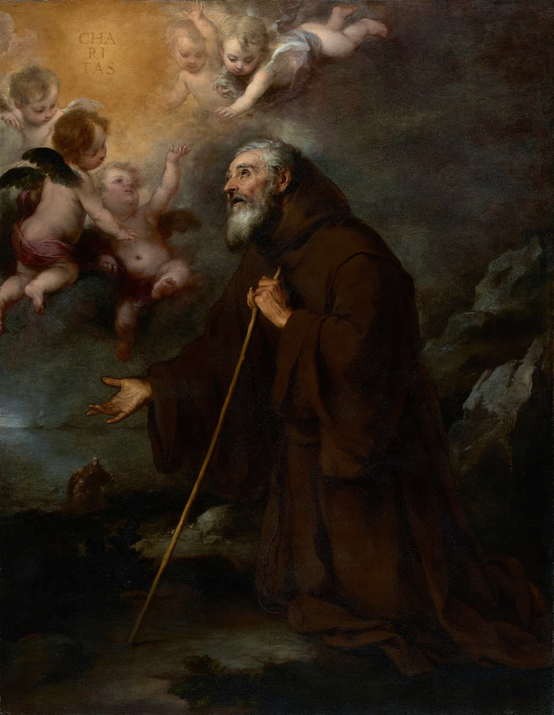 The Vision Of Saint Francis Of Paola by Bartolome Esteban Murillo