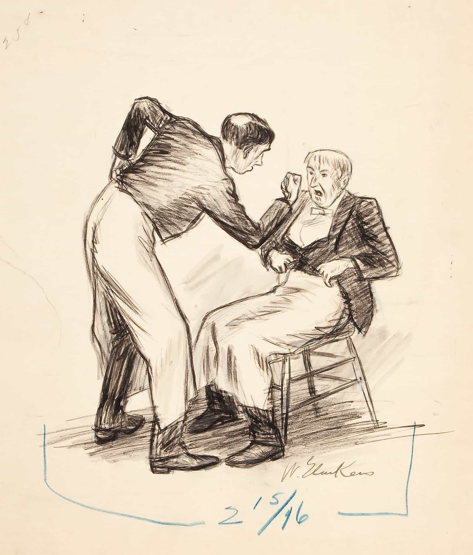 The Waiters Fight by William James Glackens