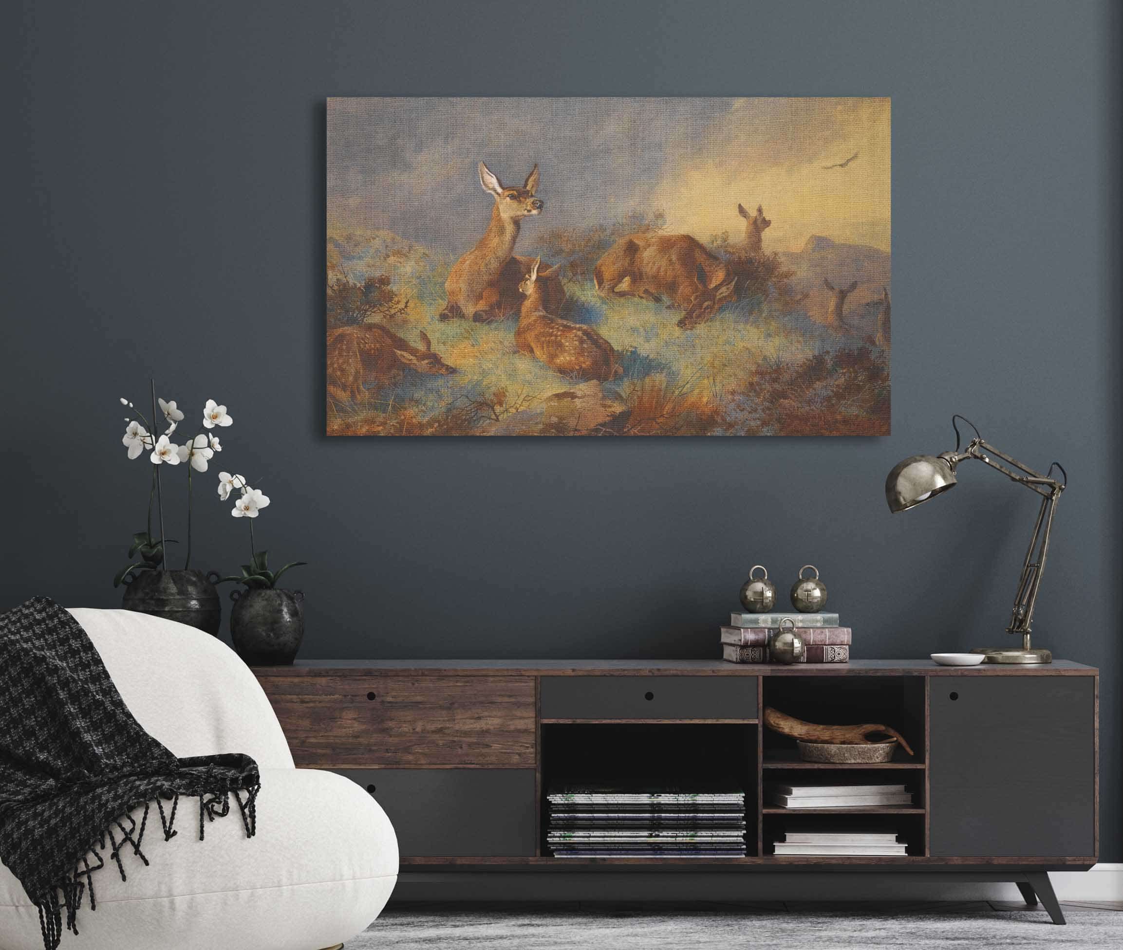 The Watchful Hinds by Archibald Thorburn