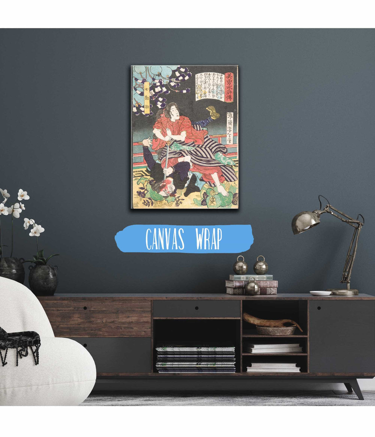 The Woman Kansuke Slaying An Assailant With A Sword by Tsukioka Yoshitoshi