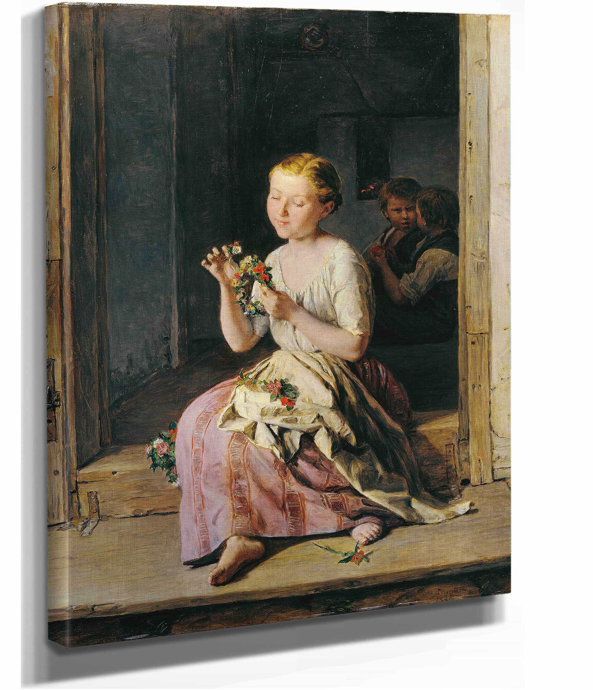 The Wreath Winder by Ferdinand Georg Waldmuller