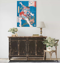 The Wrestler Konjin Chogoro Throwing A Devil by Tsukioka Yoshitoshi