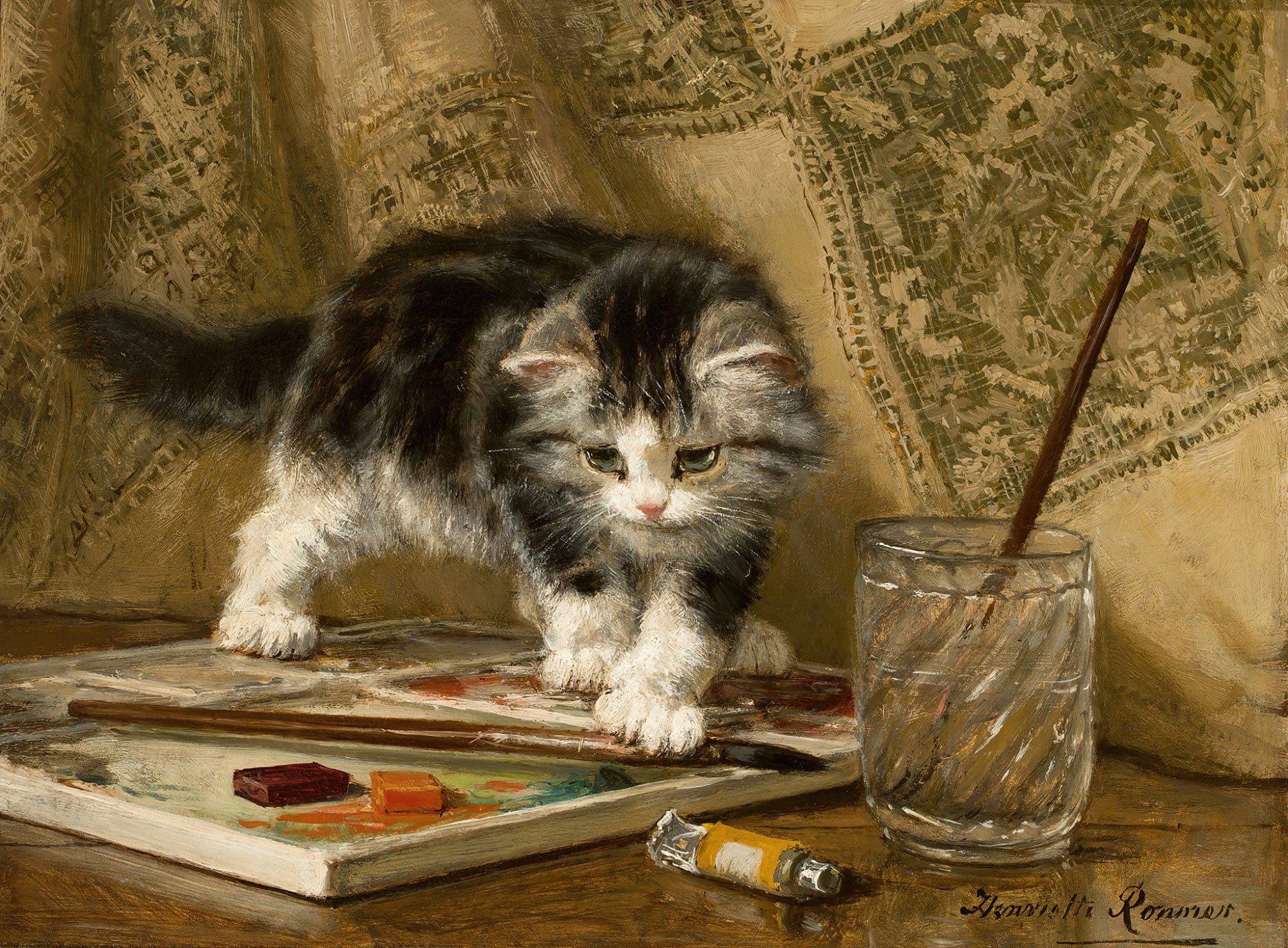 The Young Artist by Henriette Ronner Knip