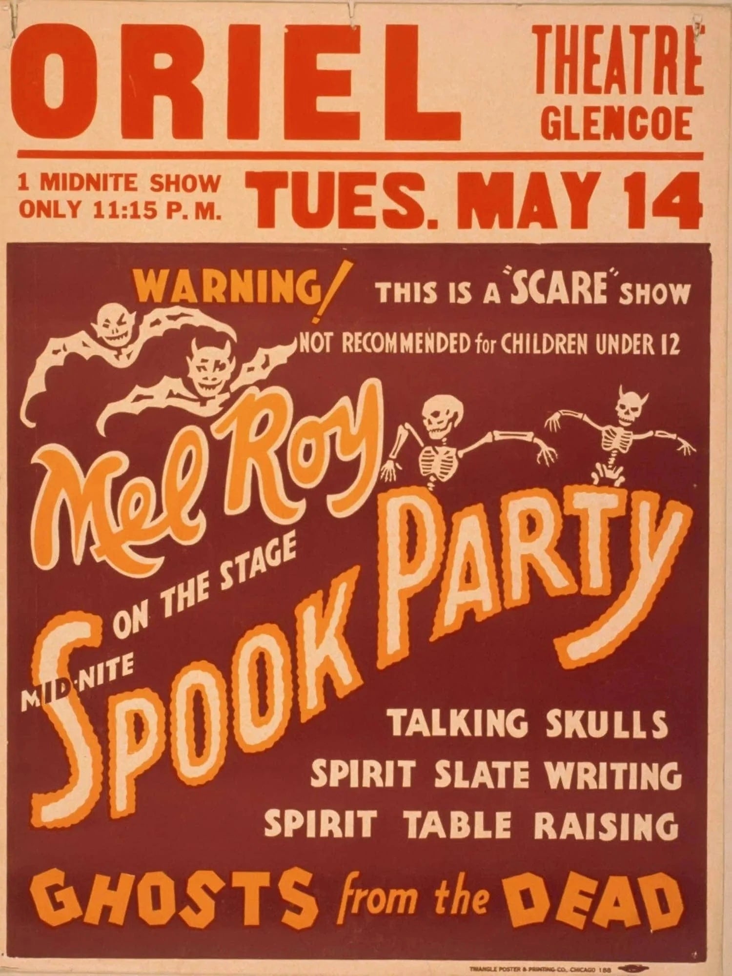 Theatre Vaudeville Spook Party Horror Ghost Stage USA