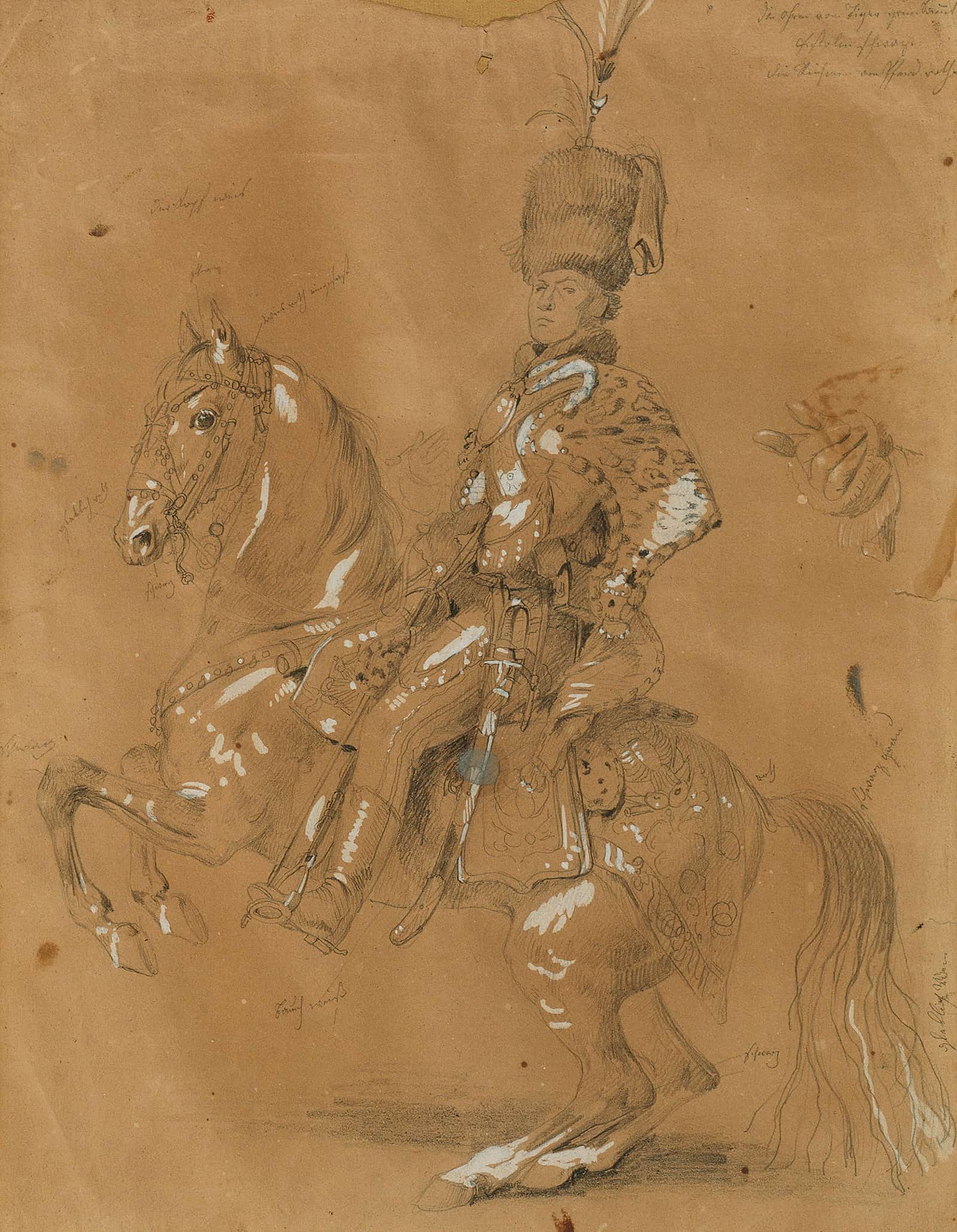 Theodor Aron De Bistra Zu Pferd Before by Johann Peter Krafft