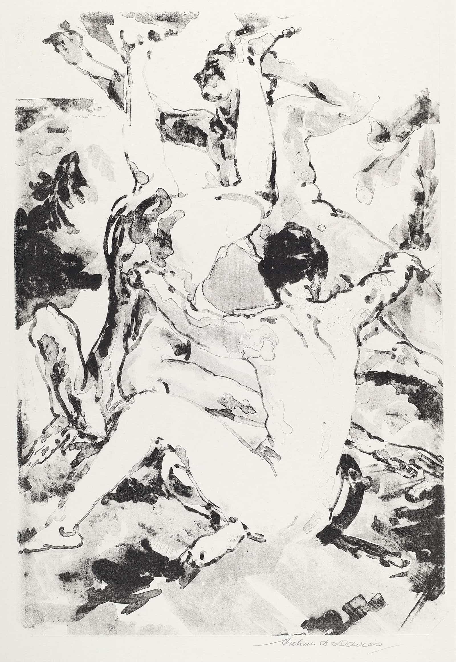 Three Acrobats Between And by Arthur Bowen Davies