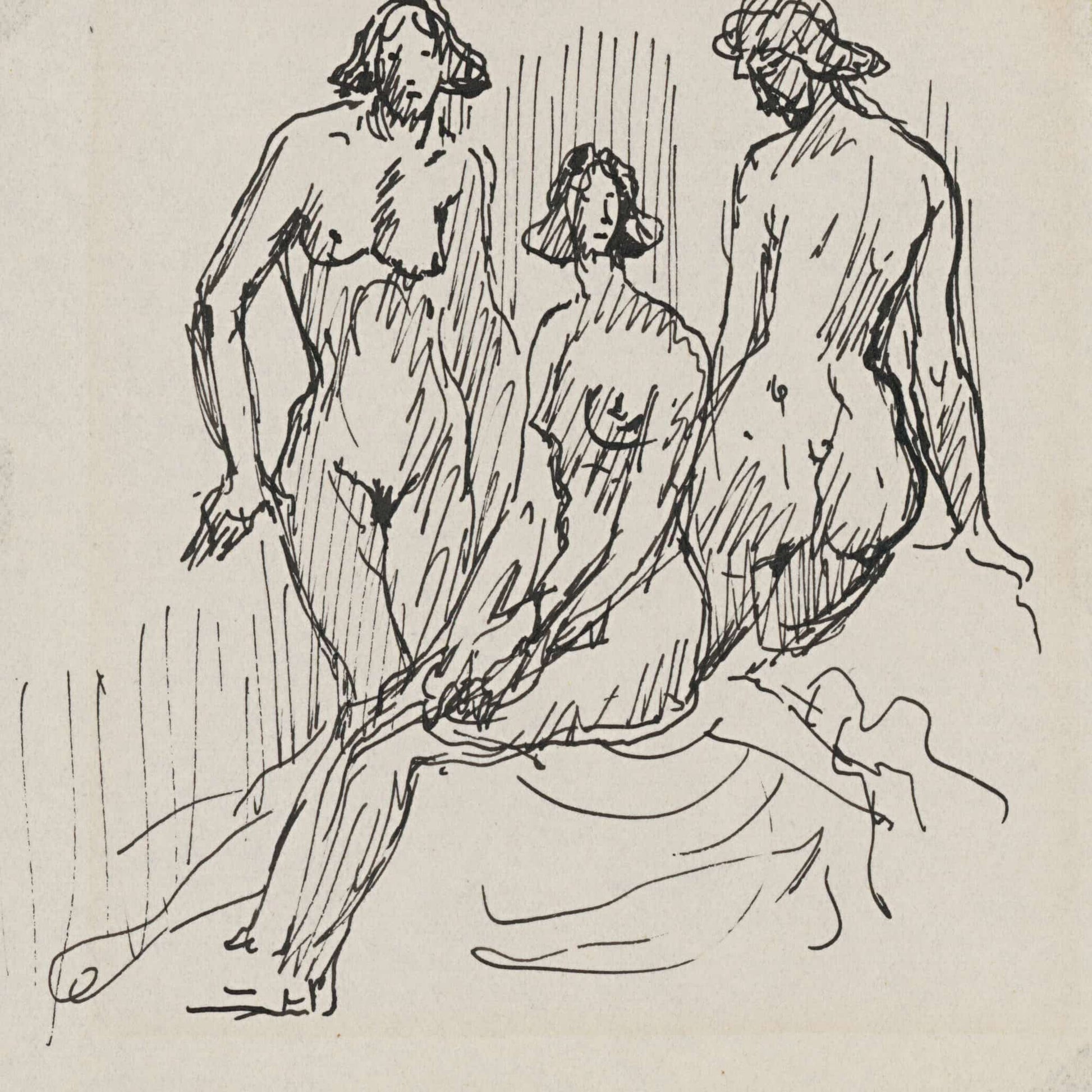 Three Female Figures by Arnold Peter Weisz Kubincan
