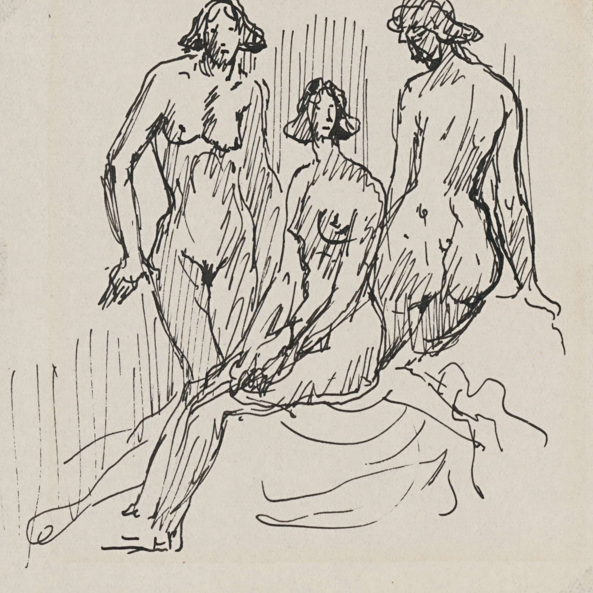 Three Female Figures by Arnold Peter Weisz Kubincan