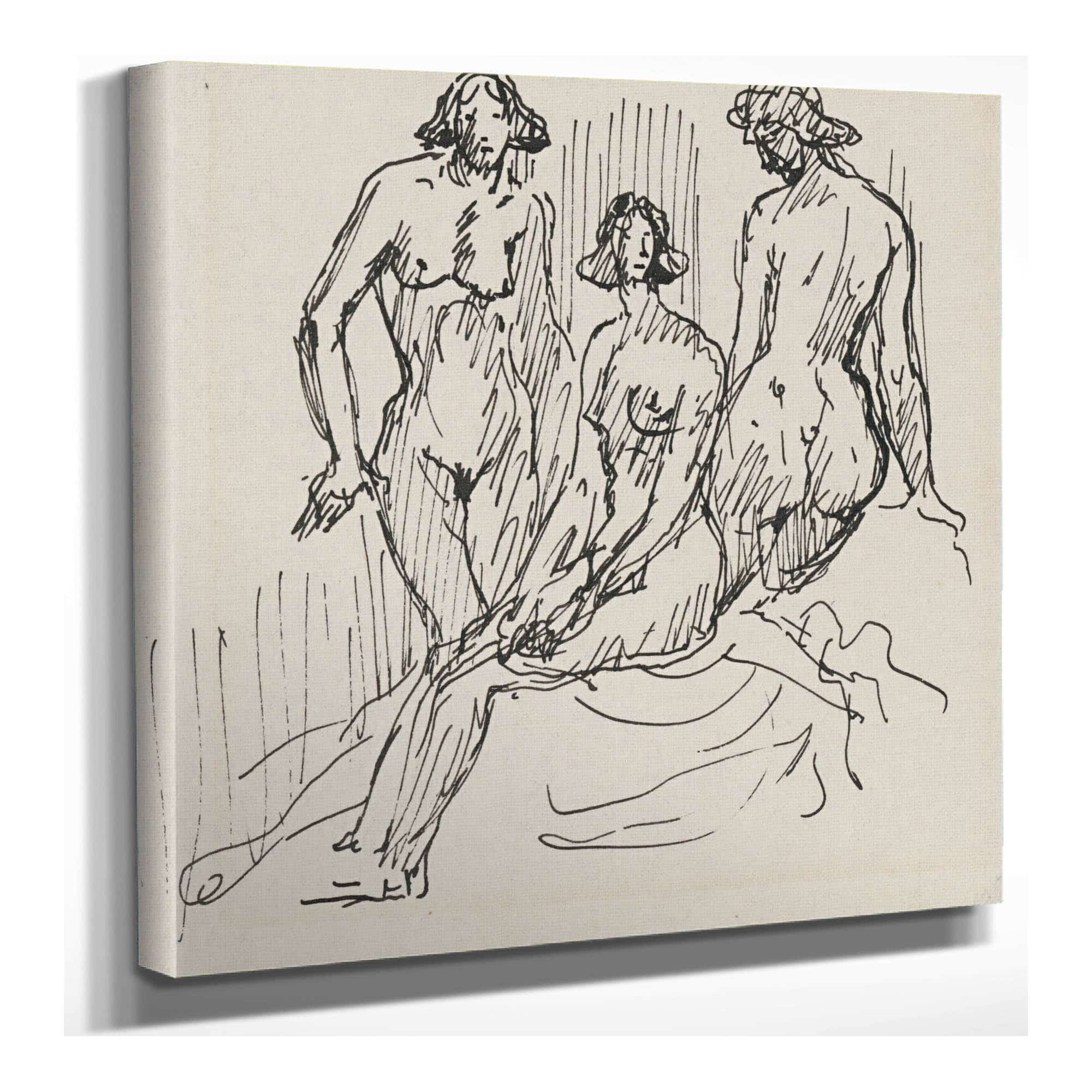 Three Female Figures by Arnold Peter Weisz Kubincan