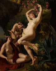 Three Graces Garlanded With Roses by Ferdinand Georg Waldmuller