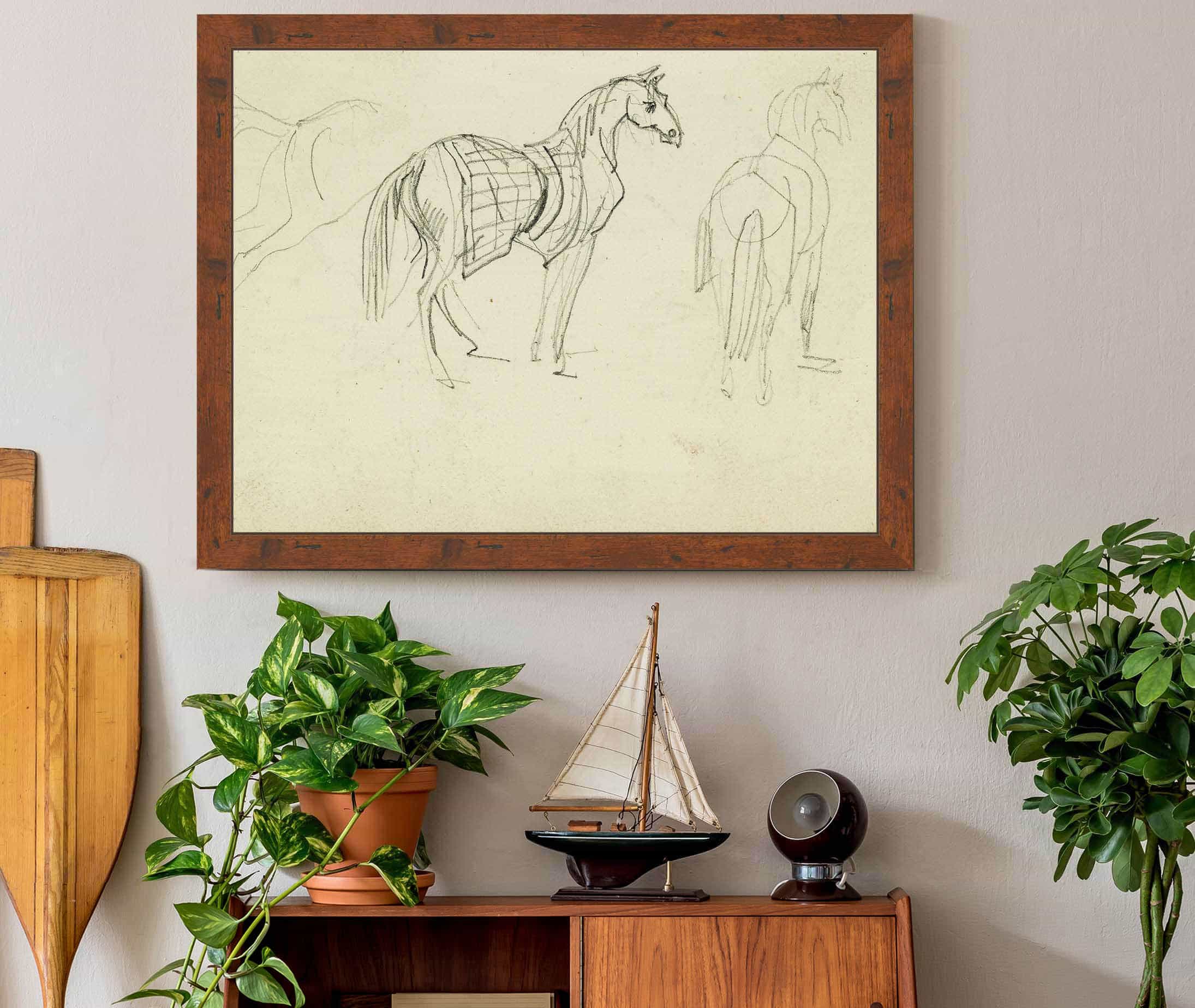 Three Horse Studies  by Theodore Gericault