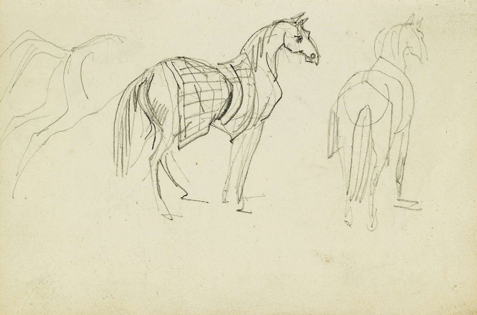 Three Horse Studies  by Theodore Gericault