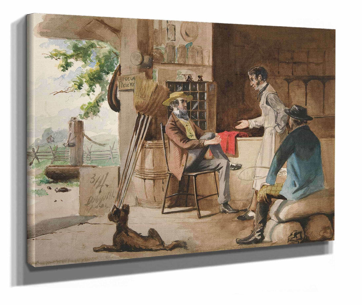 Three Men In A Dry Goods Store Country Store Dolbyville by Edwin Austin Abbey
