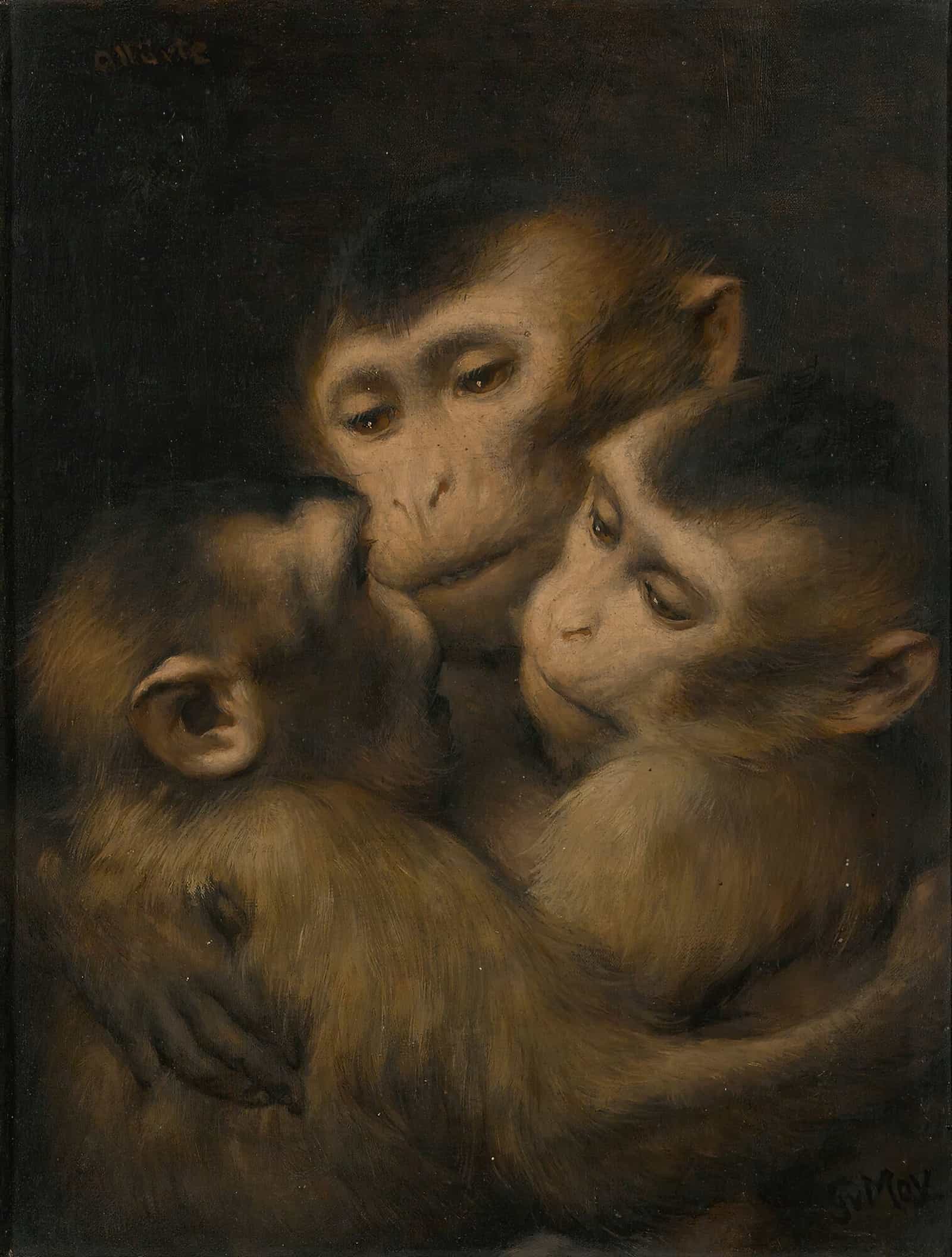 Three Monkeys by Gabriel Von Max