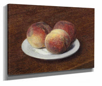 Three Peaches On A Plate by Henri Fantin Latour