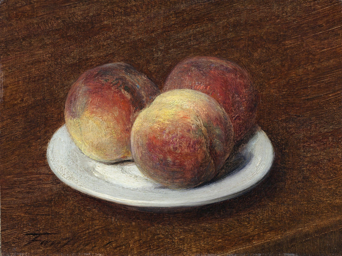 Three Peaches On A Plate by Henri Fantin Latour