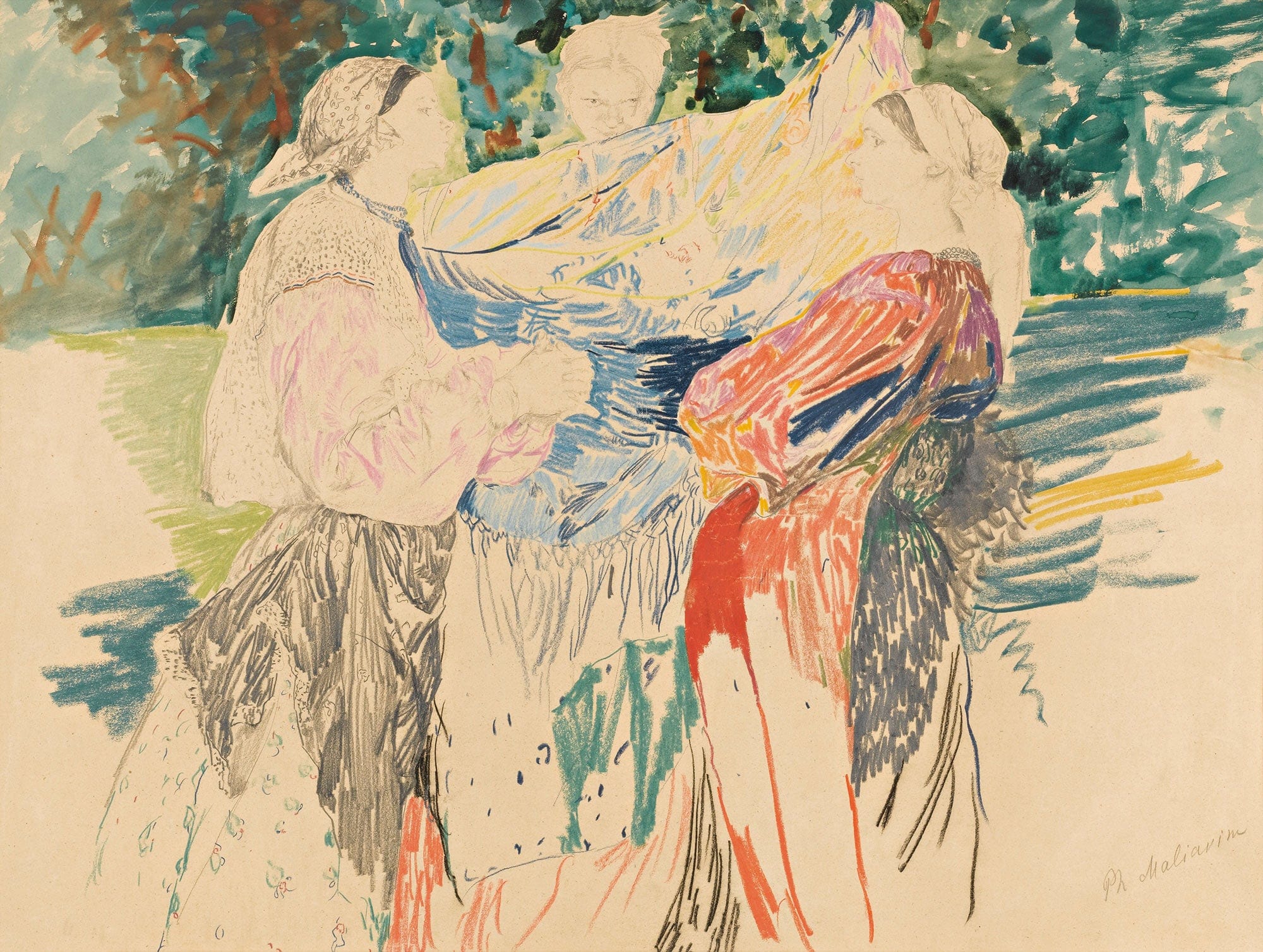 Three Peasant Women by Filipp Malyavin