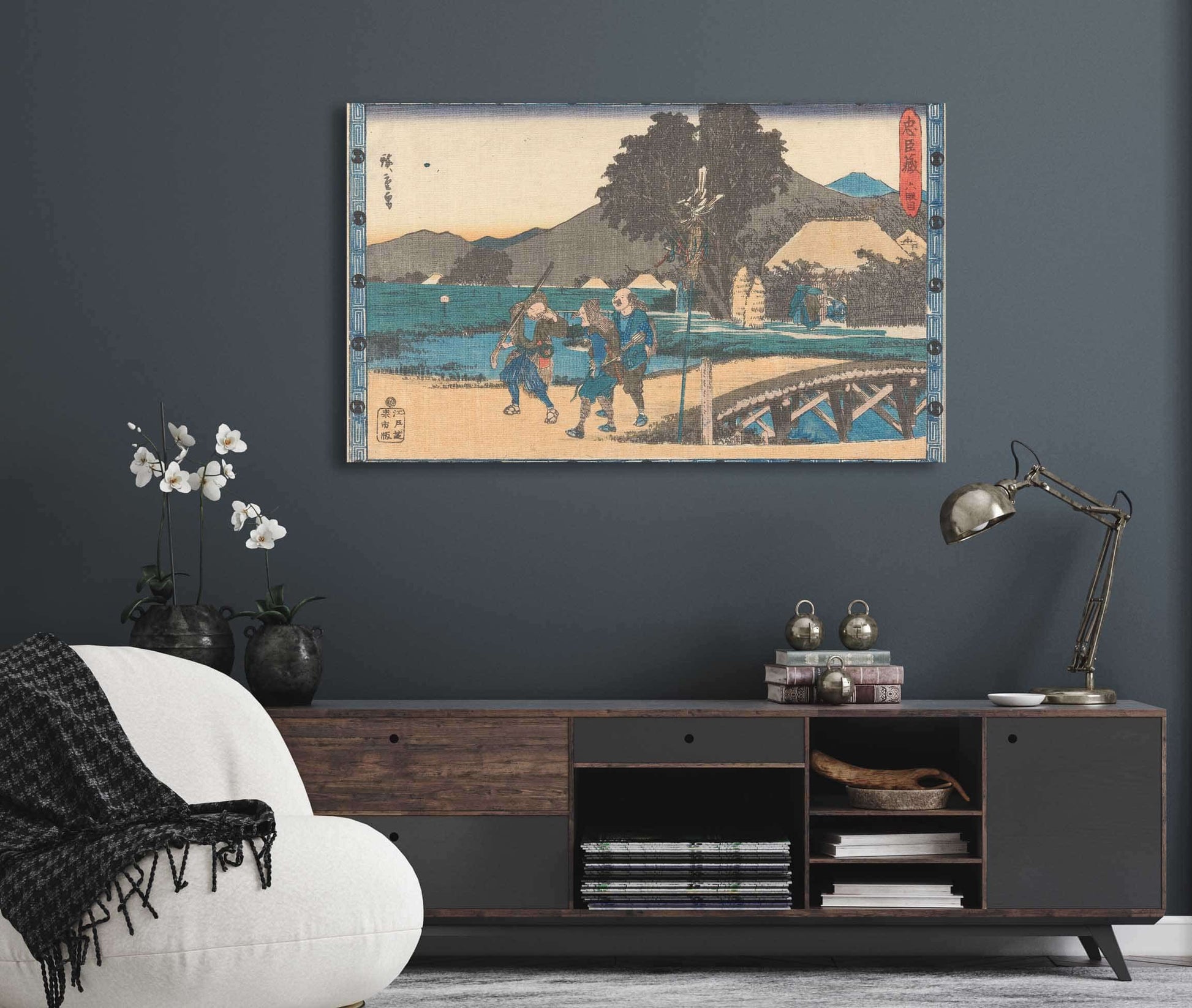 Three Ronin On Road by Ando Hiroshige