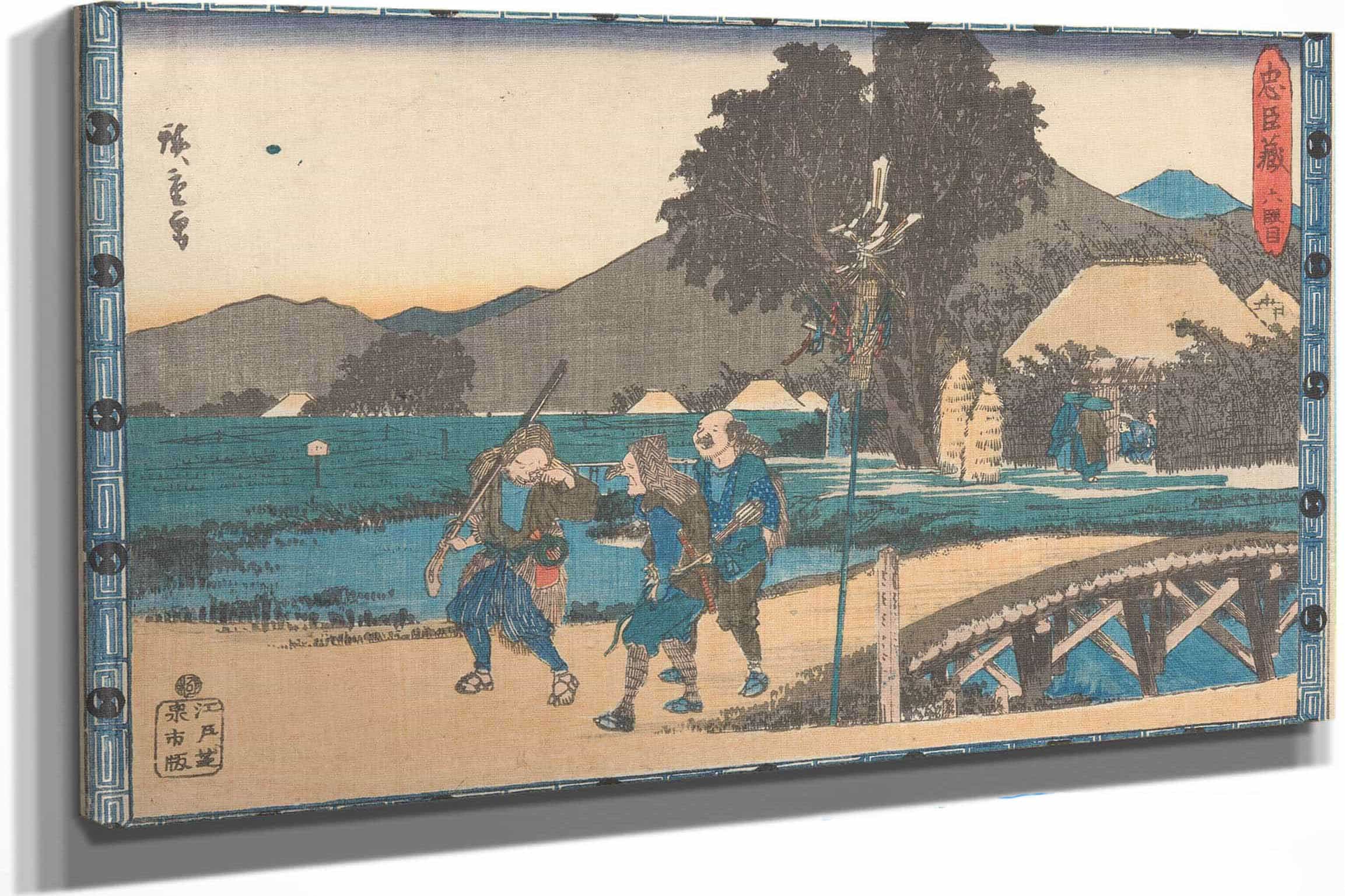 Three Ronin On Road by Ando Hiroshige