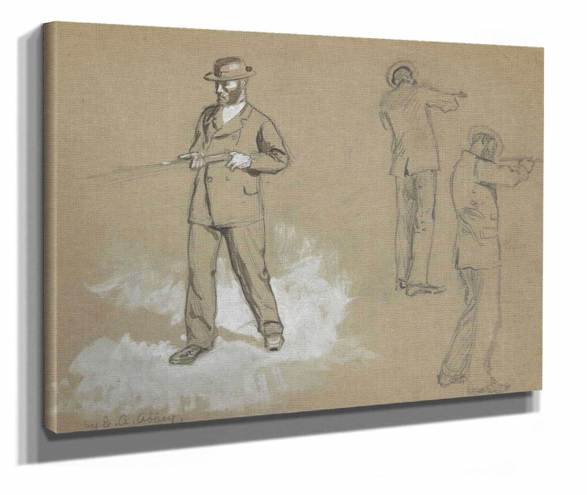 Three Sketches Of A Man With A Gun by Edwin Austin Abbey