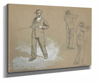Three Sketches Of A Man With A Gun by Edwin Austin Abbey