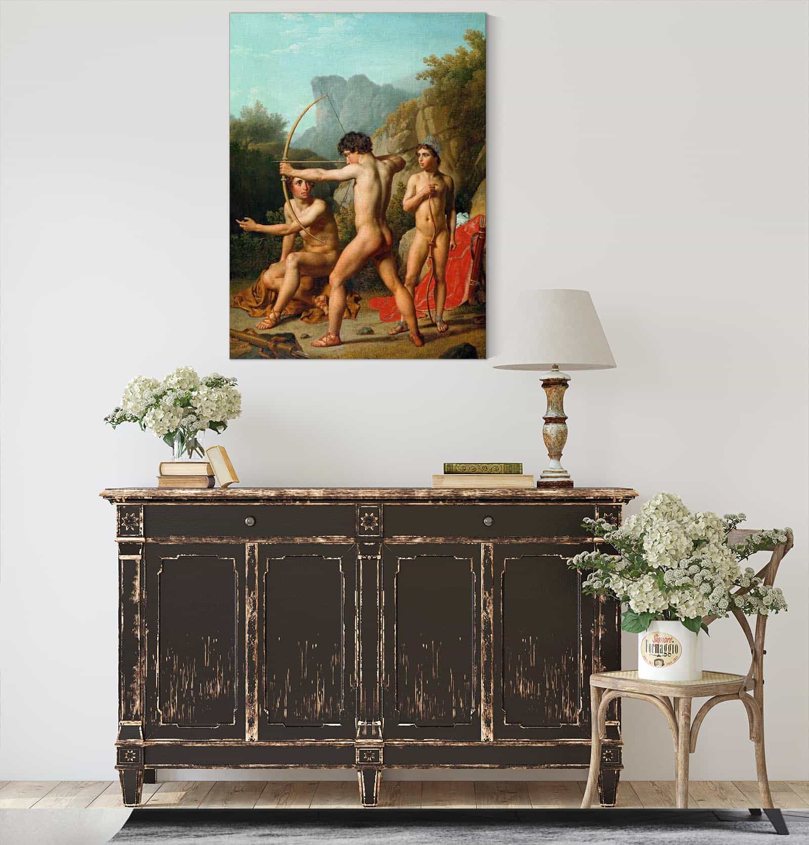 Three Spartan Boys Practising Archery by Christoffer Wilhelm Eckersberg