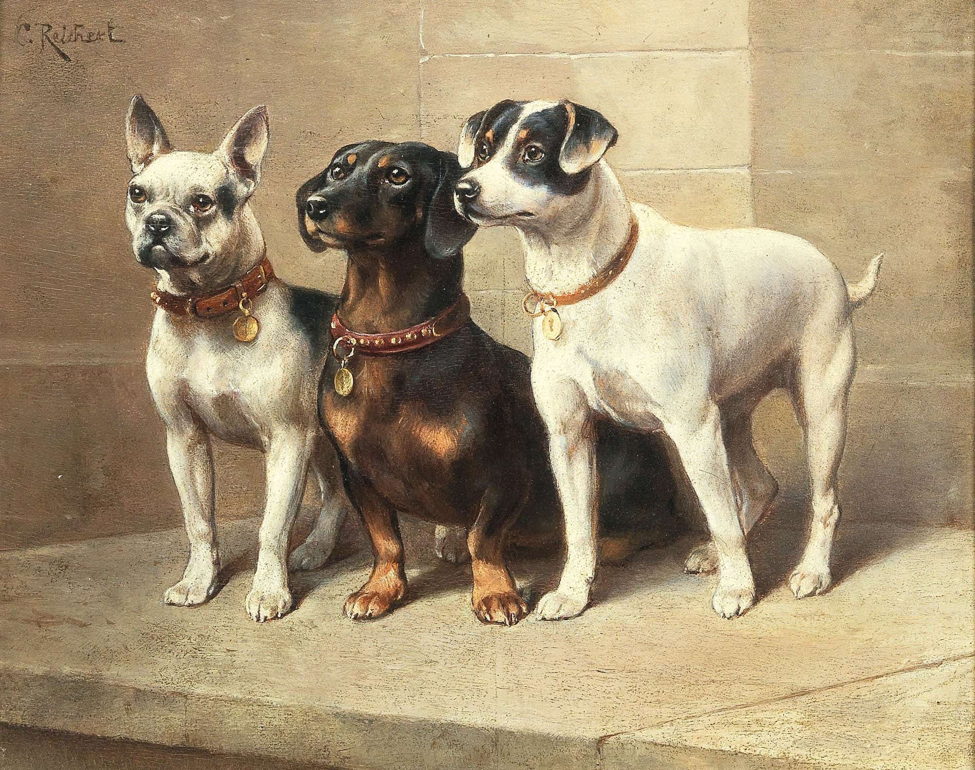 Three Watchful Dogs by Carl Reichert