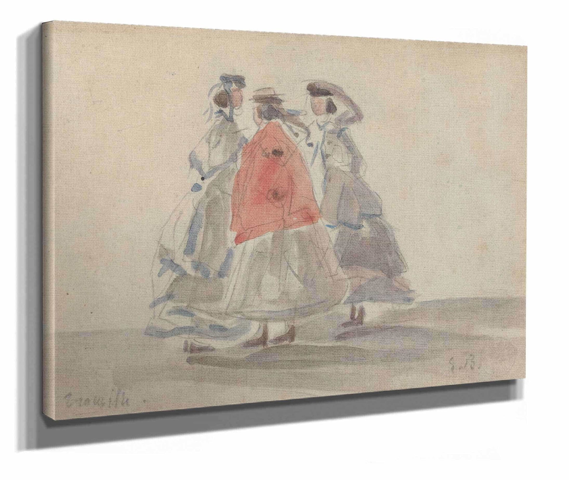 Three Women At Trouville by Eugene Boudin
