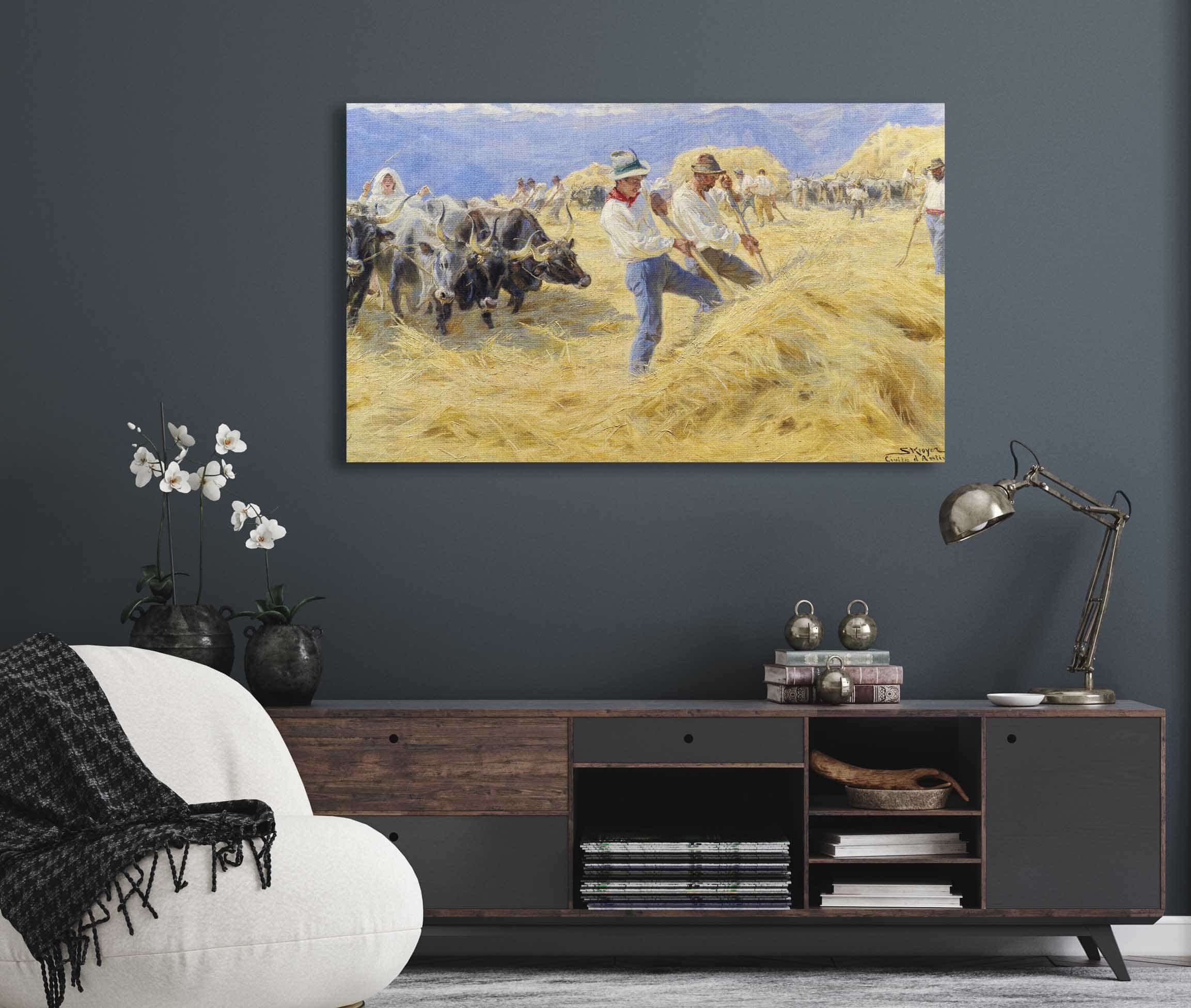 Threshing In The Abruzzi Civita Dantino by Peder Severin Kroyer