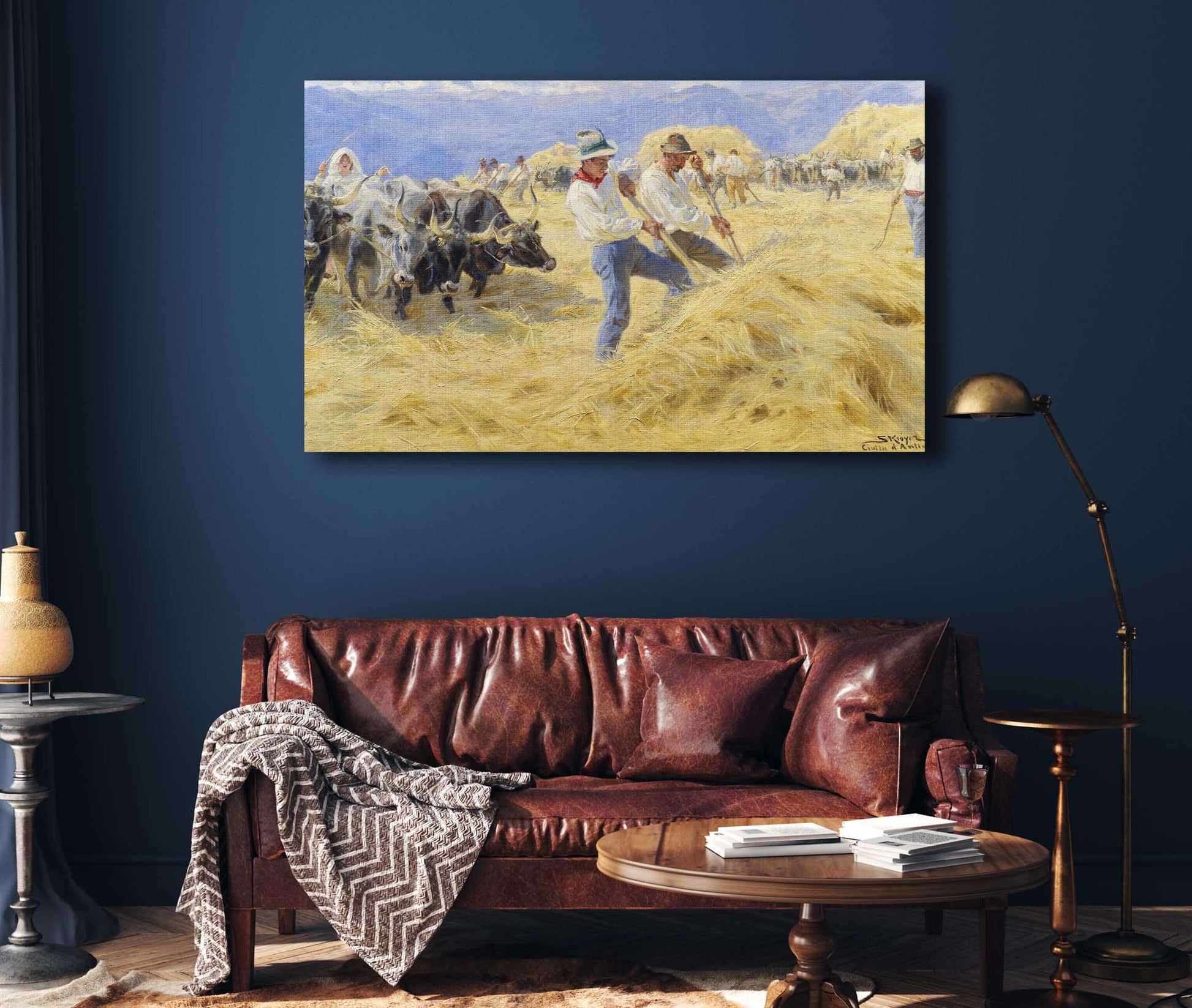 Threshing In The Abruzzi Civita Dantino by Peder Severin Kroyer