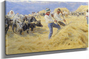 Threshing In The Abruzzi Civita Dantino by Peder Severin Kroyer