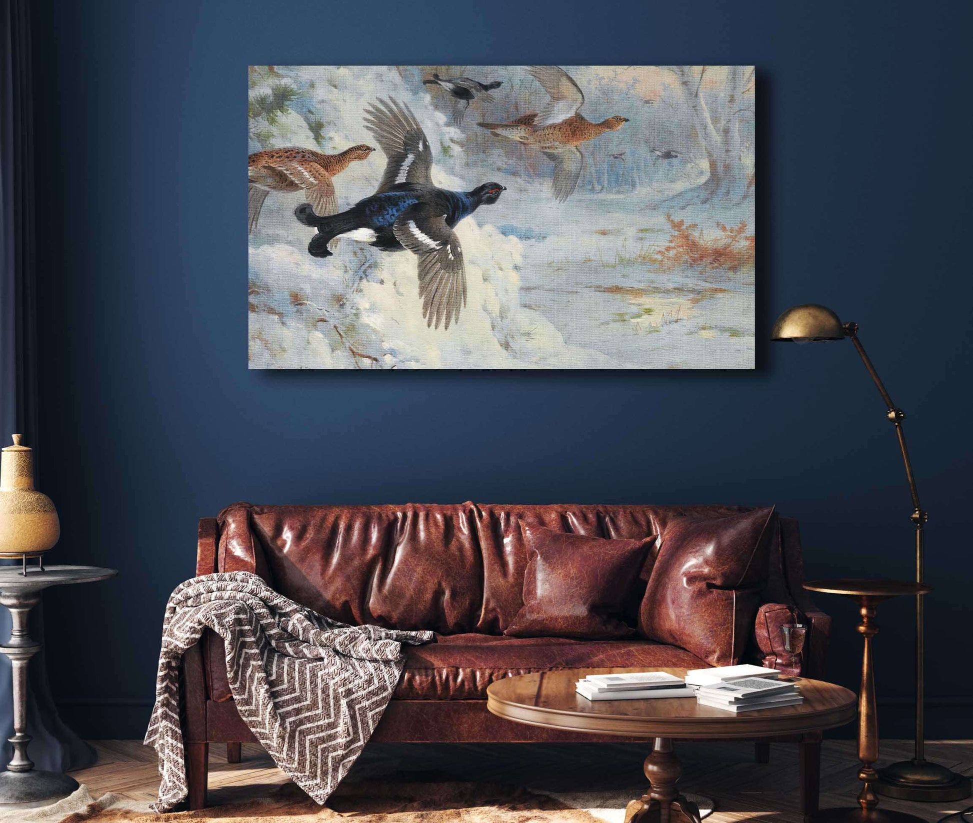 Through The Snowy Coverts Blackgame by Archibald Thorburn
