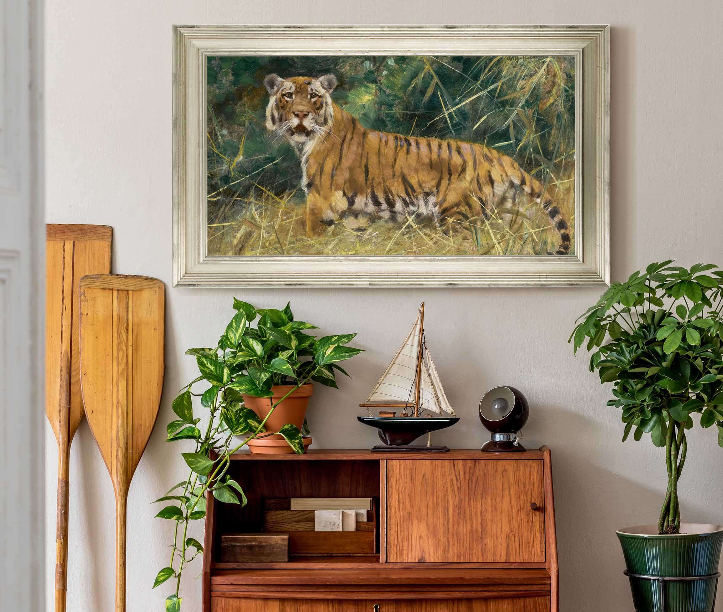 Tiger On The Alert by Wilhelm Kuhnert