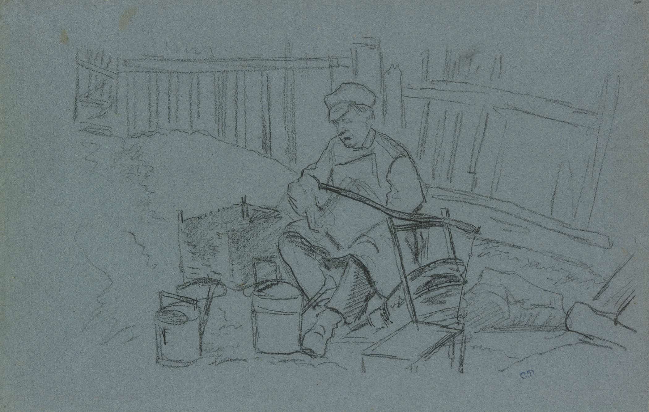 Tinker With His Tools by Camille Pissarro
