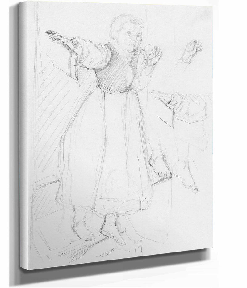 Tiroler Madchen Auf Einer Stufe Stehend by Max Liebermann