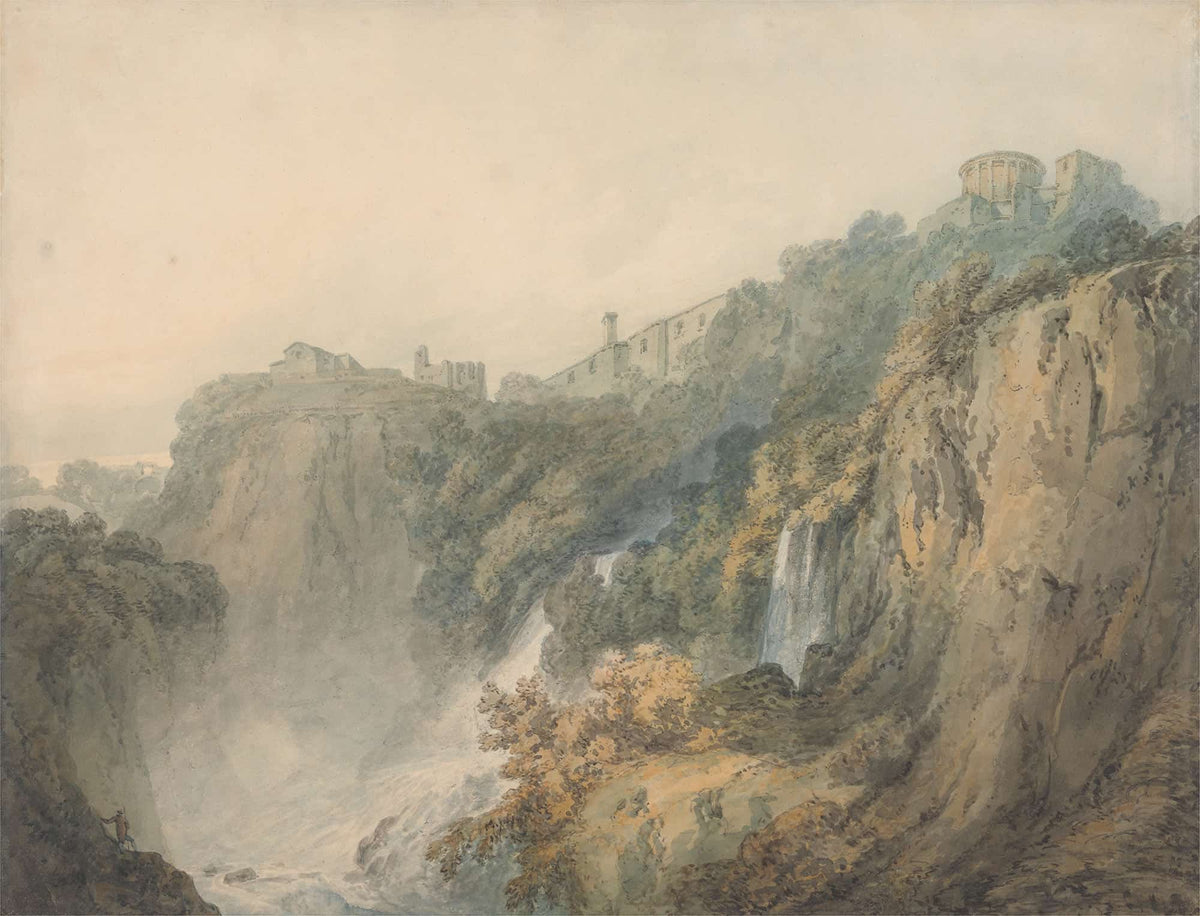 Tivoli With The Temple Of The Sybil And The Cascades Between And by Joseph Mallord William Turner