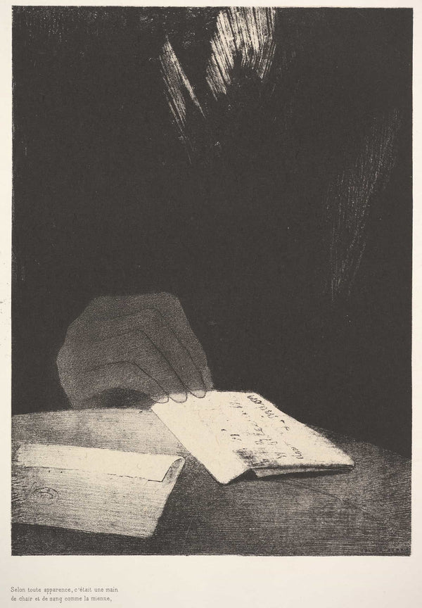 To All Appearances It Was A Hand Of Flesh And Blood Just Like My Own by Odilon Redon