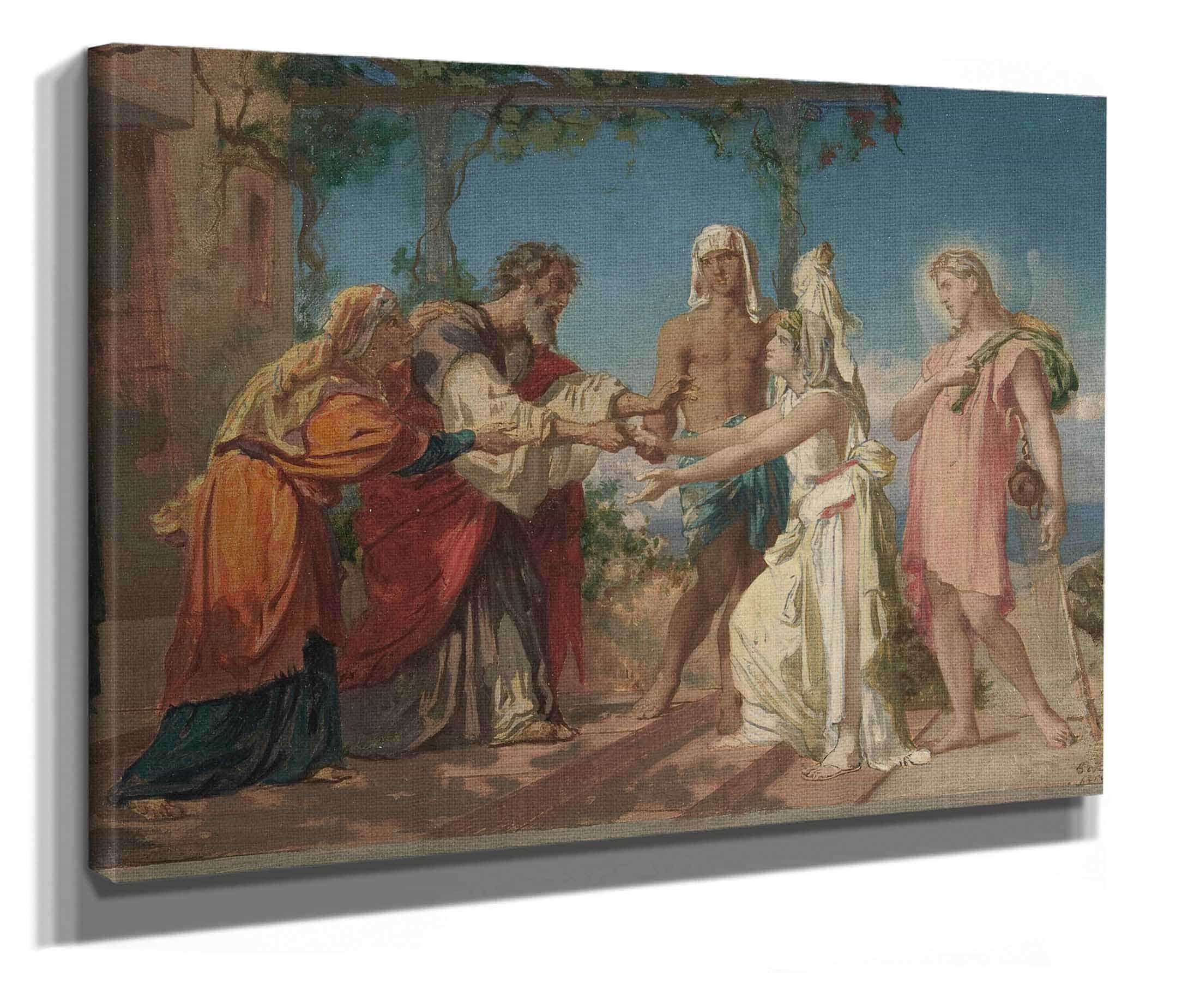 Tobias Brings His Bride Sarah To The House Of His Father Tobit  by Henri Lehmann