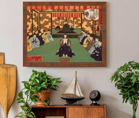 Tokugawa Iemitsu Receiving Lords In Audience by Tsukioka Yoshitoshi