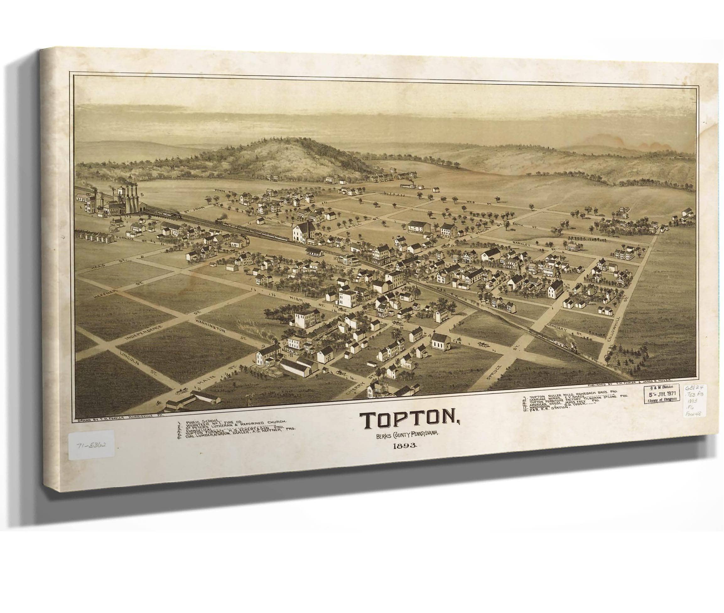 Topton Berks County Pennsylvania 1893  State Of Pennsylvania
