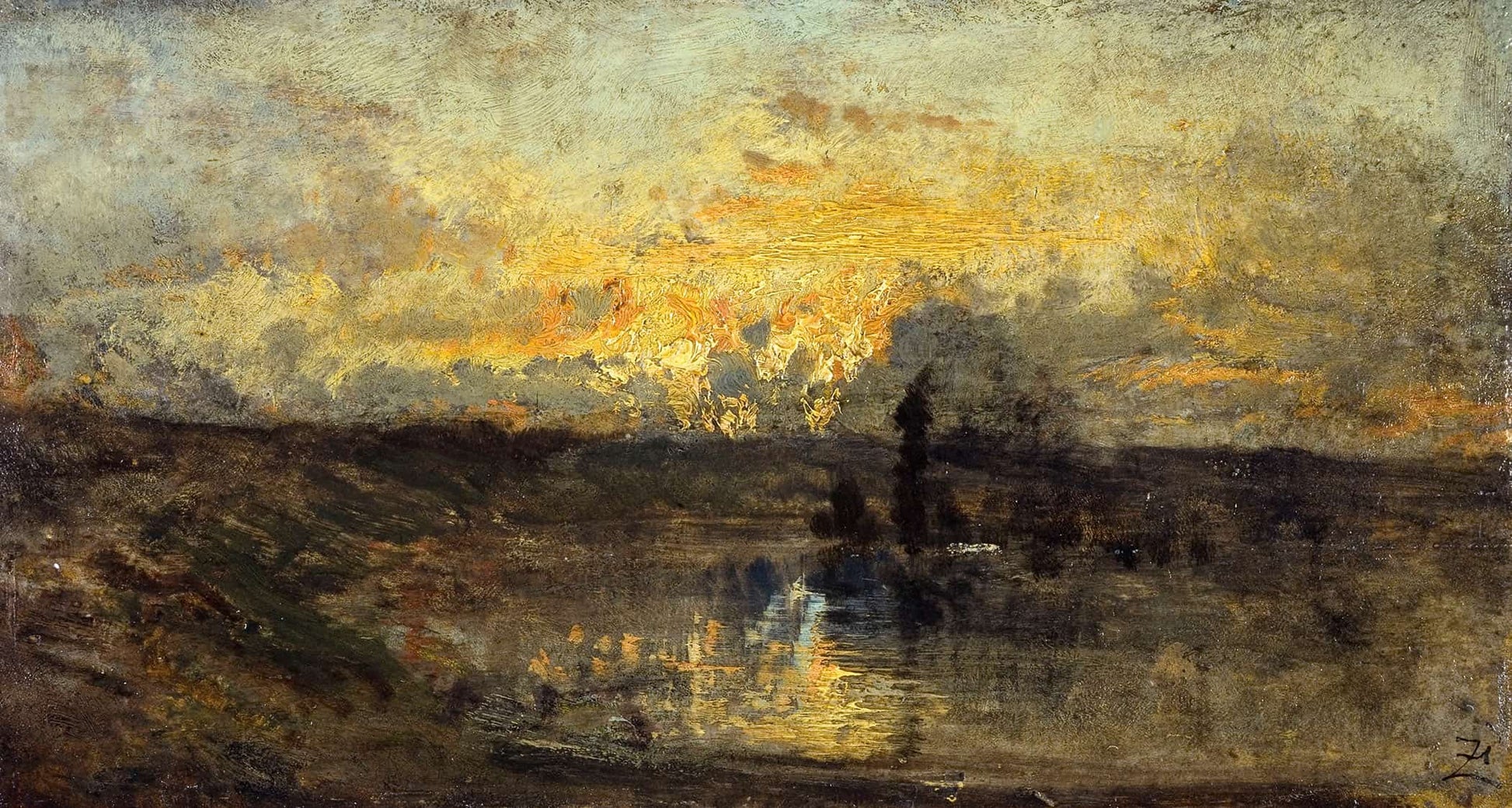 Tournant De Riviere by Felix Ziem