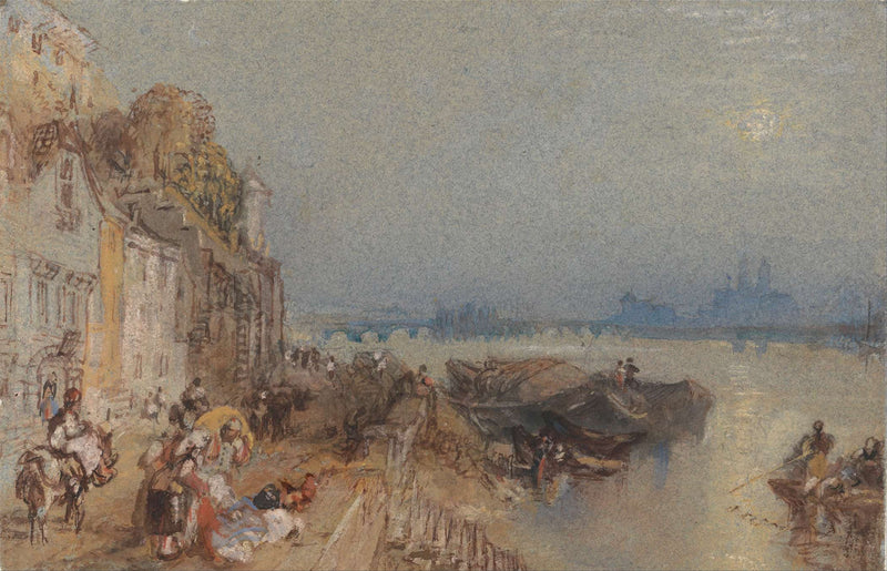 Tours Sunset Looking Backwards Between And by Joseph Mallord William Turner