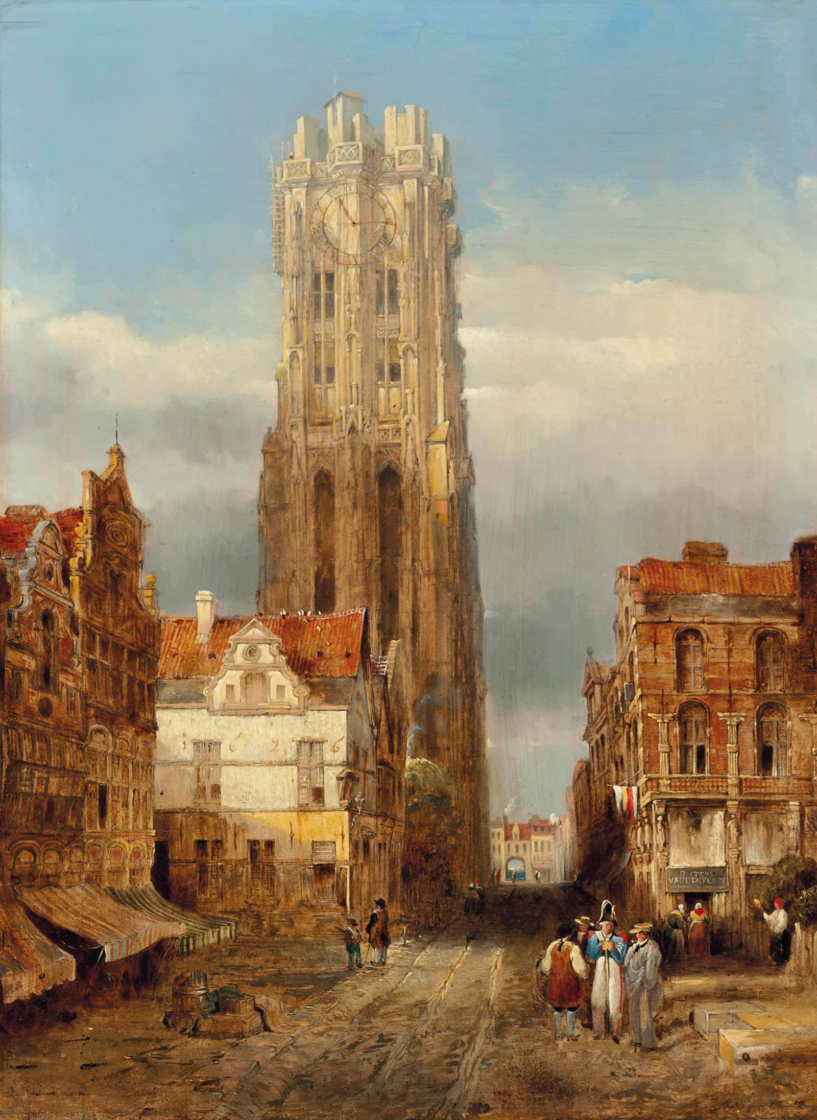 Tower Of The Church Of St Rombouts Mechelen by David Roberts