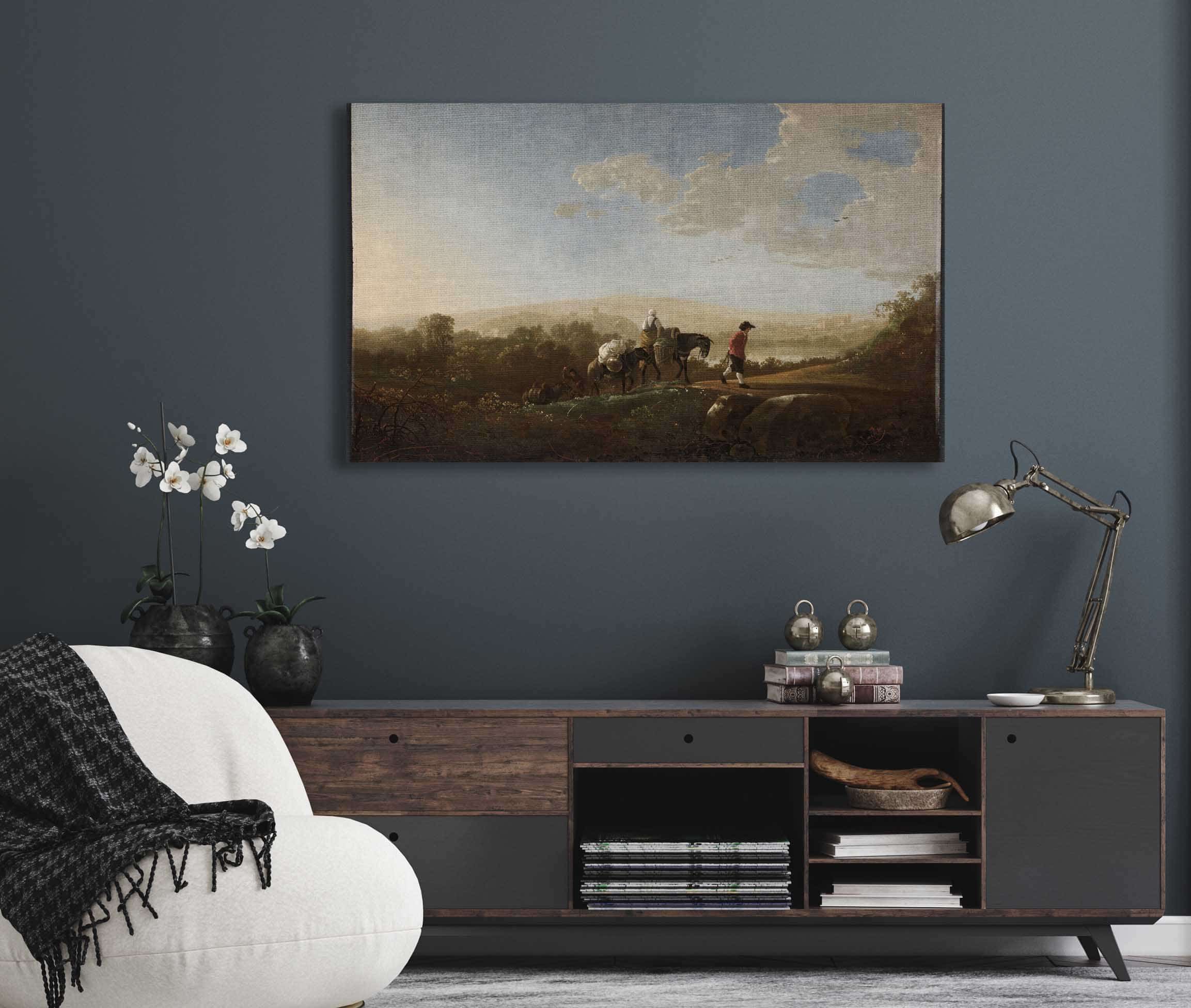 Travelers In Hilly Countryside By Aelbert Cuyp