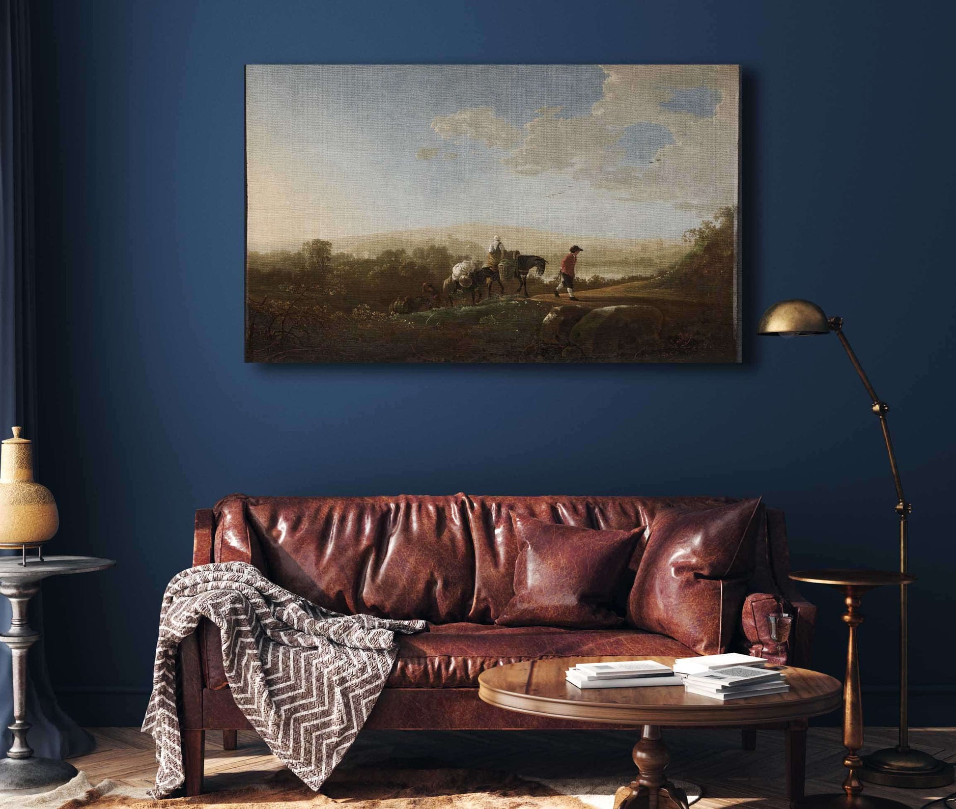 Travelers In Hilly Countryside By Aelbert Cuyp