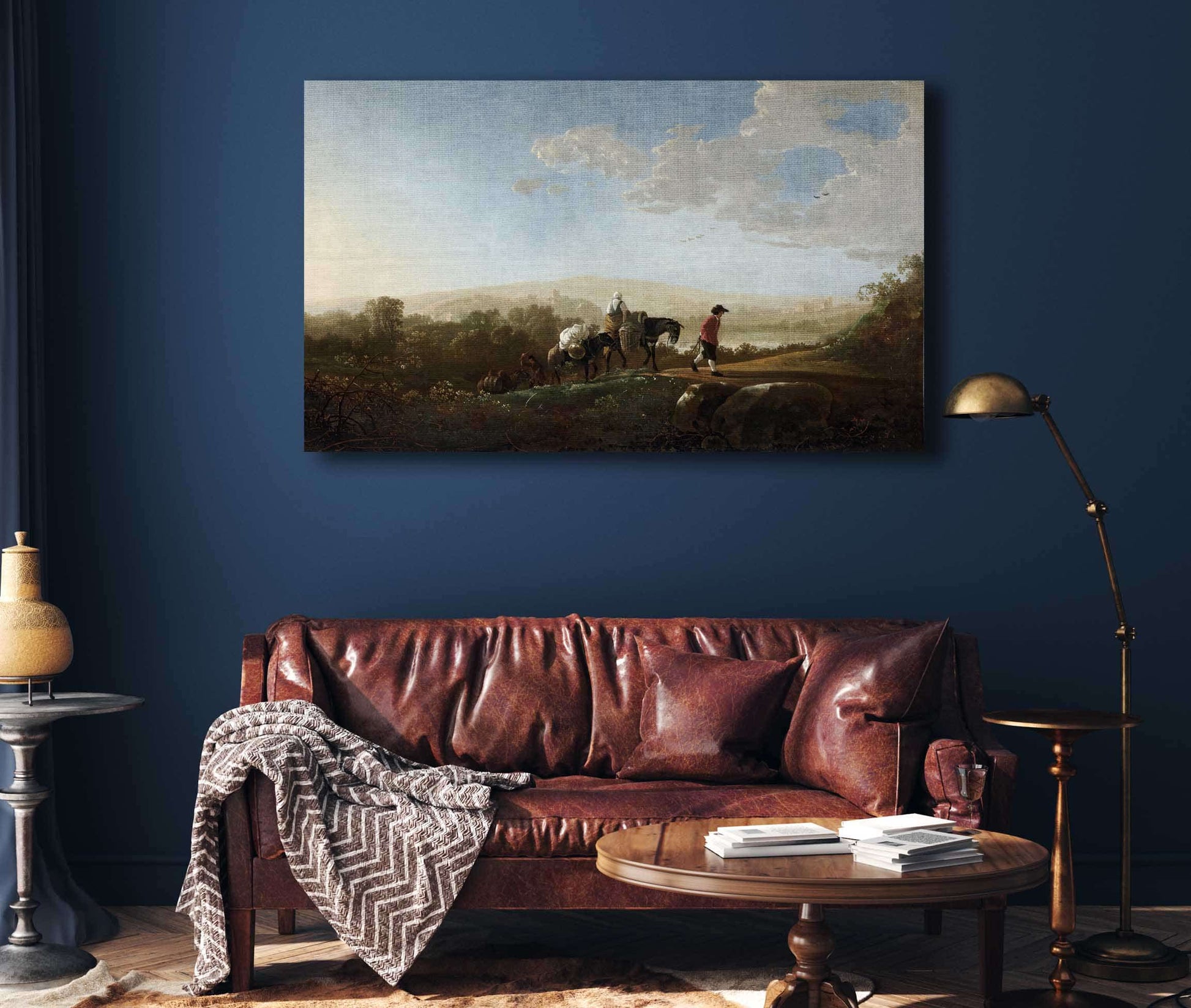Travelers In Hilly Countryside By Aelbert Cuyp