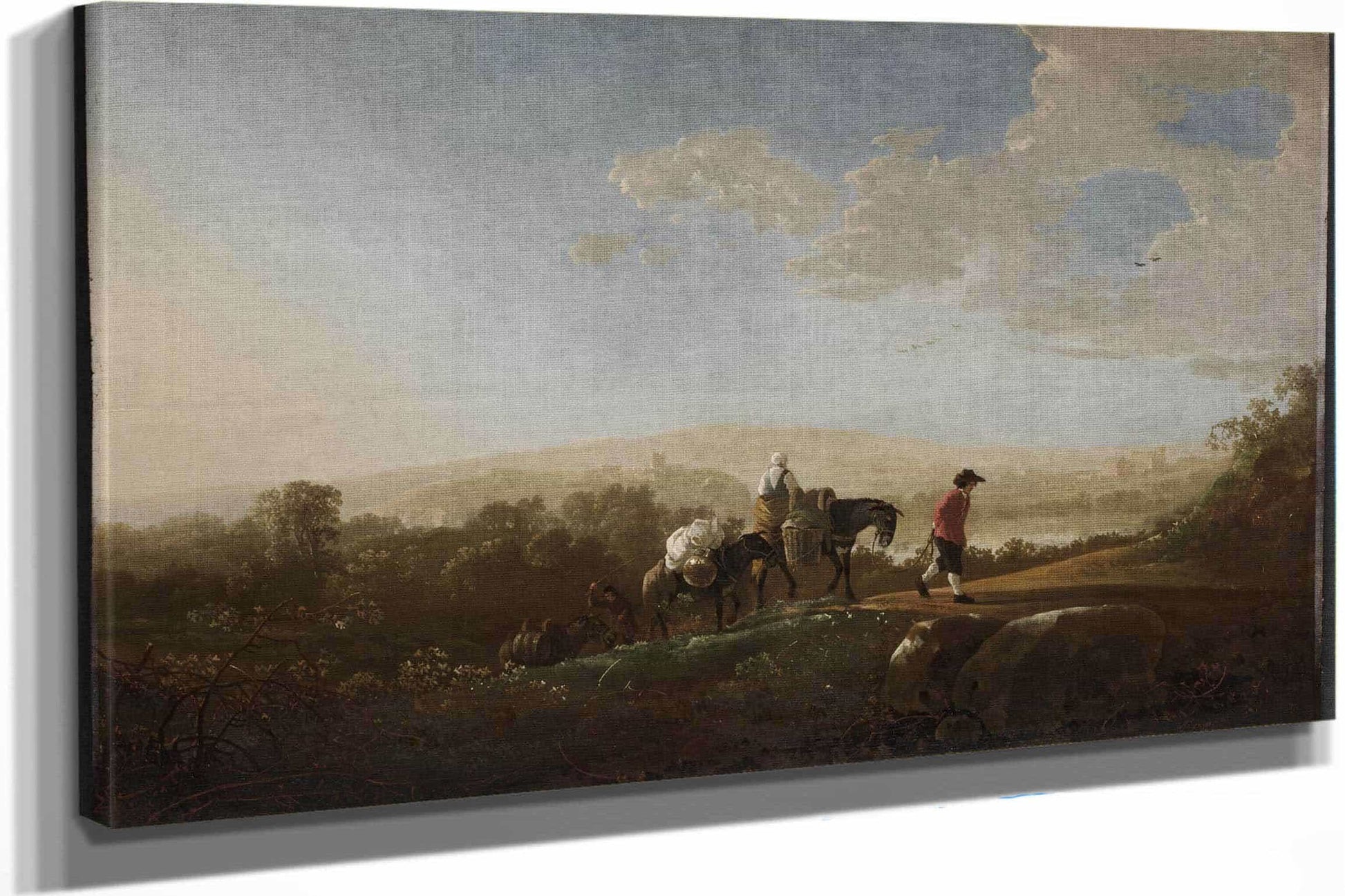 Travelers In Hilly Countryside By Aelbert Cuyp