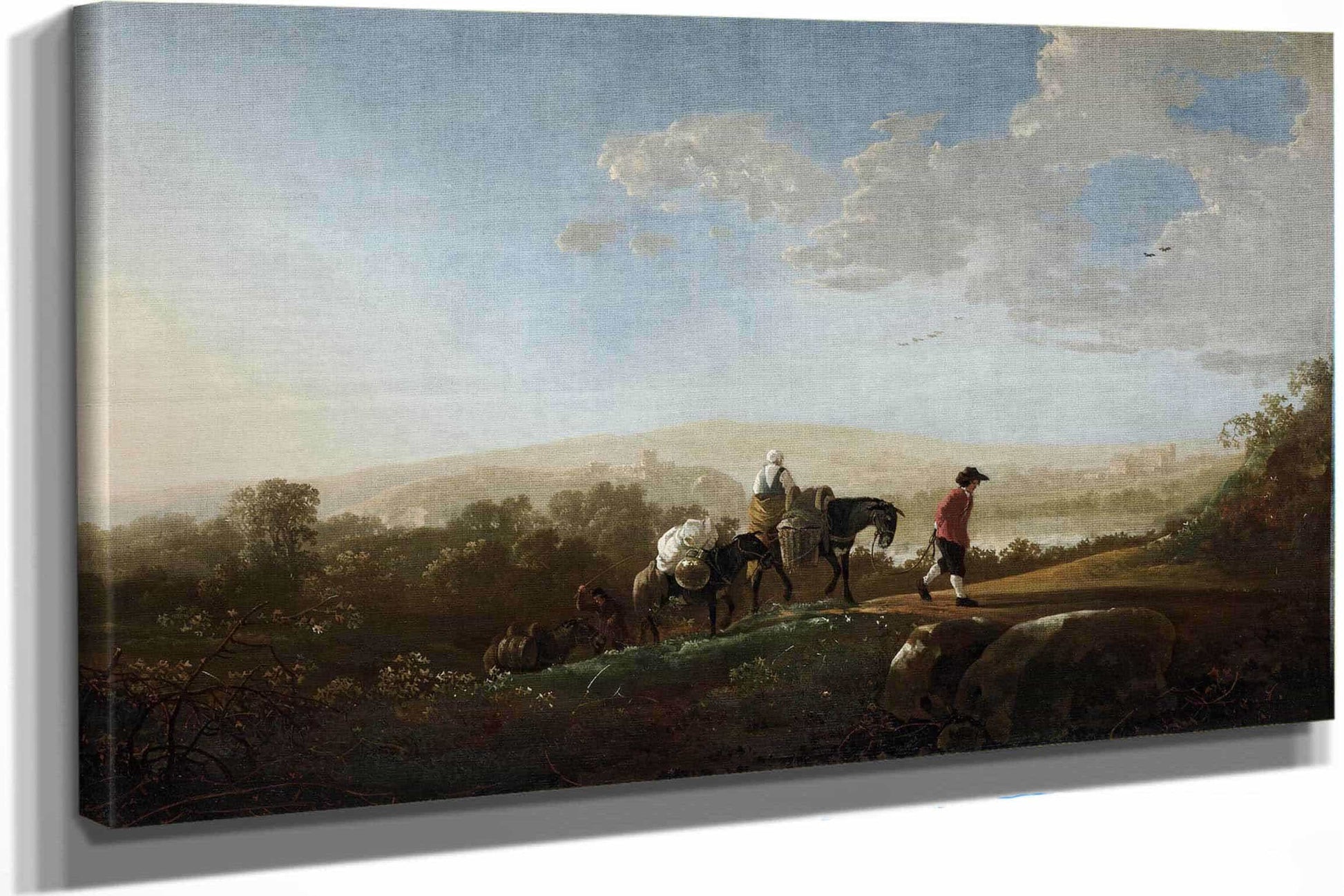Travelers In Hilly Countryside By Aelbert Cuyp