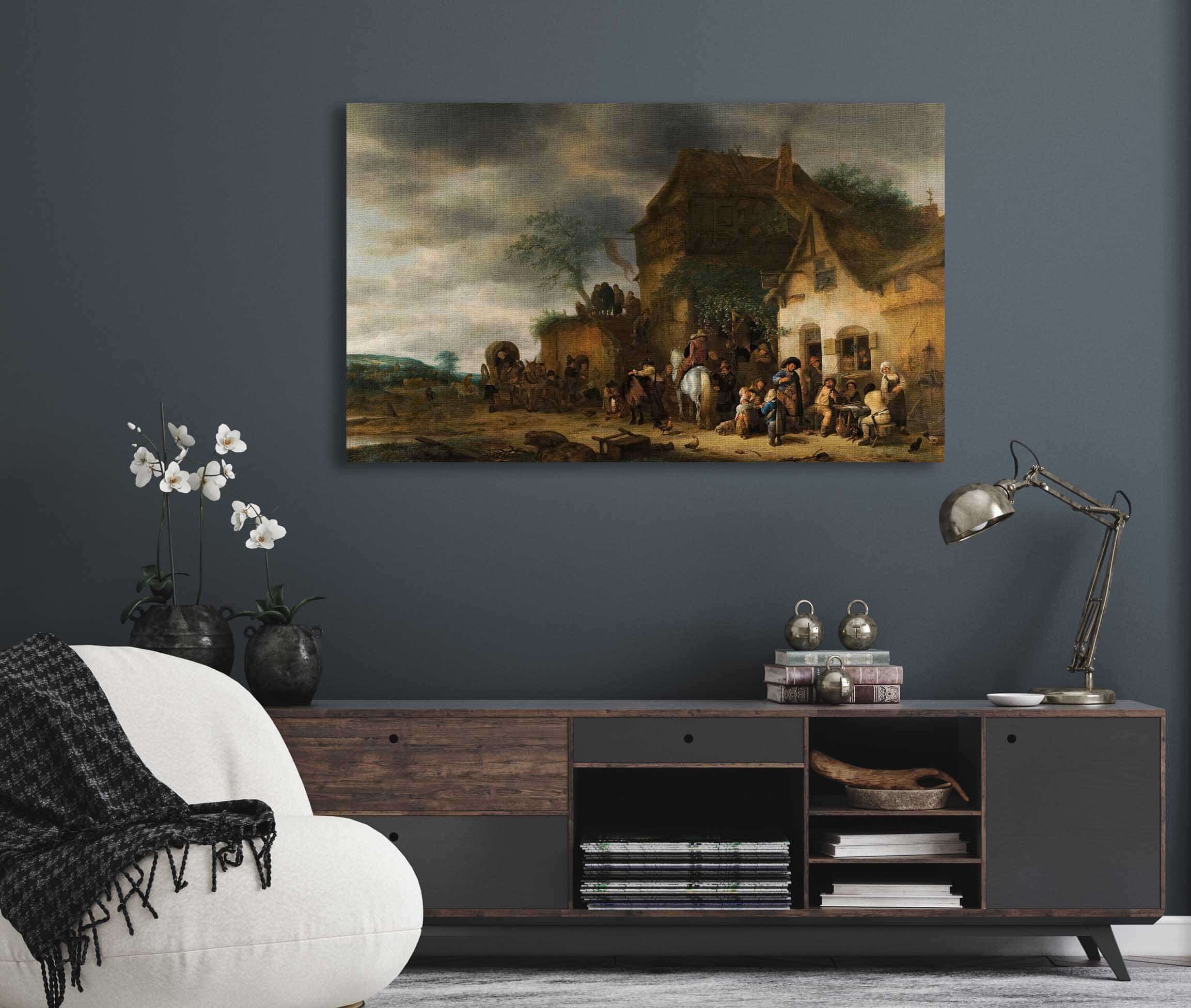Travellers Halted At A Country Inn By Adriaen Van Ostade