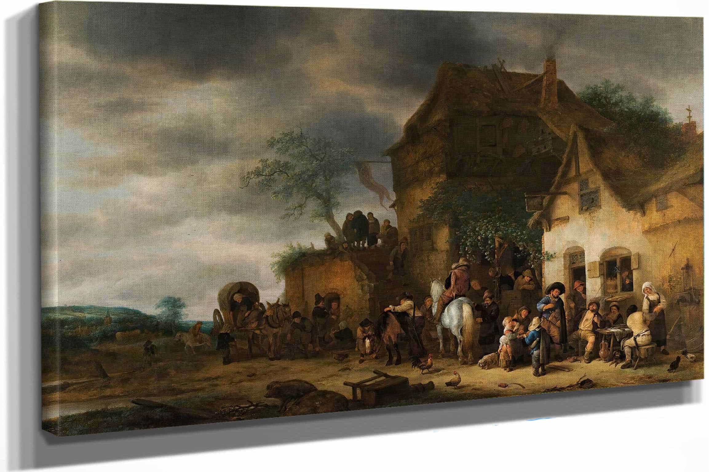 Travellers Halted At A Country Inn By Adriaen Van Ostade